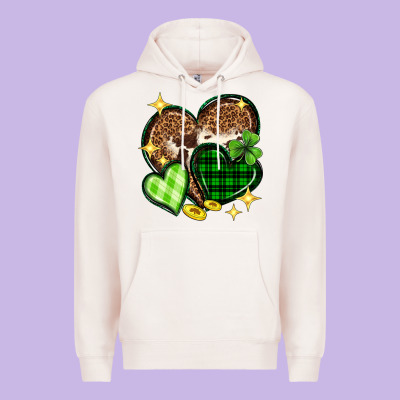 St. Patrick's Day Hearts Premium Hoodie Designed By Neo Western