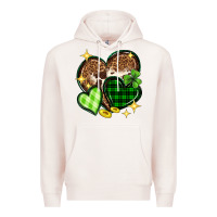 Pale Pink St. Patrick's Day hearts Premium Hoodie - Neo Western