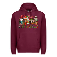 Burgundy merry christmas coffee afro gnomies Premium Hoodie - FaDigitalArtStudio