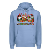 Colony Blue merry christmas coffee afro gnomies Premium Hoodie - FaDigitalArtStudio