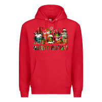Red merry christmas coffee afro gnomies Premium Hoodie - FaDigitalArtStudio