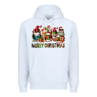 White merry christmas coffee afro gnomies Premium Hoodie - FaDigitalArtStudio