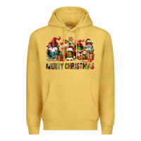 Antique Gold merry christmas coffee afro gnomies Premium Hoodie - FaDigitalArtStudio