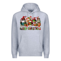 Heather Grey merry christmas coffee afro gnomies Premium Hoodie - FaDigitalArtStudio
