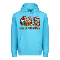 Ocean Blue merry christmas coffee afro gnomies Premium Hoodie - FaDigitalArtStudio