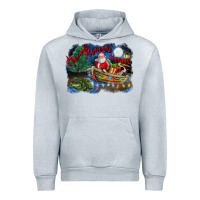 Heather Grey heaux heaux heaux christmas louisiana swamp Urban Hoodie - FaDigitalArtStudio