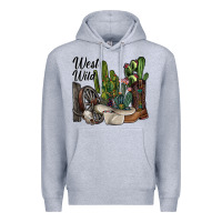 Heather Grey west wild Premium Hoodie - SublimationCraftShop