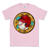 Bubblegum Pink baseball with sunflower round earrings Classic Tee - BundleAndBundleShop