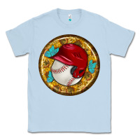 Dusty Blue baseball with sunflower round earrings Classic Tee - BundleAndBundleShop