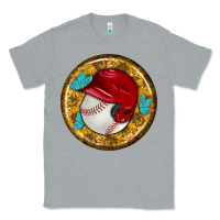 Heather Grey baseball with sunflower round earrings Classic Tee - BundleAndBundleShop
