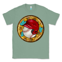 Sage baseball with sunflower round earrings Classic Tee - BundleAndBundleShop