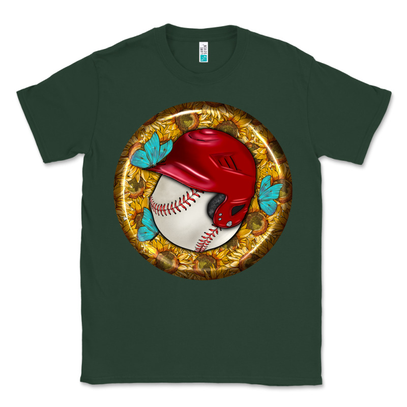 Baseball With Sunflower Round Earrings Classic Tee by BundleAndBundleShop | Teevron