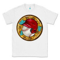 White baseball with sunflower round earrings Classic Tee - BundleAndBundleShop