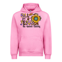 Fuchsia Pink fall for jesus he never leaves Urban Hoodie - CowhideDigitalArt