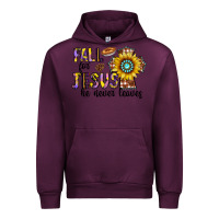 Mauve Wine fall for jesus he never leaves Urban Hoodie - CowhideDigitalArt