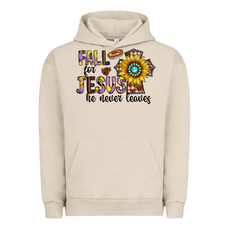 Fall For Jesus He Never Leaves Urban Hoodie by CowhideDigitalArt | Teevron