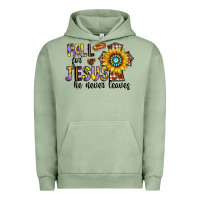 Pigment Oil Green fall for jesus he never leaves Urban Hoodie - CowhideDigitalArt