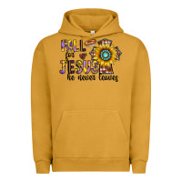 Pigment Peanut Butter fall for jesus he never leaves Urban Hoodie - CowhideDigitalArt