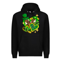 Black St. Patrick's Day lucky heart Premium Hoodie - Neo Western