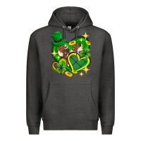 Charcoal Heather St. Patrick's Day lucky heart Premium Hoodie - Neo Western