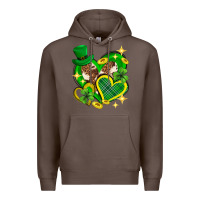 Coffee St. Patrick's Day lucky heart Premium Hoodie - Neo Western