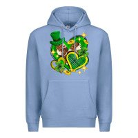 Colony Blue St. Patrick's Day lucky heart Premium Hoodie - Neo Western