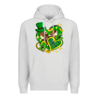 Dove Grey St. Patrick's Day lucky heart Premium Hoodie - Neo Western