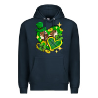 Navy St. Patrick's Day lucky heart Premium Hoodie - Neo Western