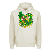 Oatmeal Heather St. Patrick's Day lucky heart Premium Hoodie - Neo Western