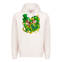 Pale Pink St. Patrick's Day lucky heart Premium Hoodie - Neo Western