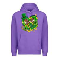 Purple St. Patrick's Day lucky heart Premium Hoodie - Neo Western