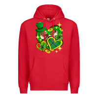 Red St. Patrick's Day lucky heart Premium Hoodie - Neo Western