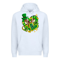 White St. Patrick's Day lucky heart Premium Hoodie - Neo Western