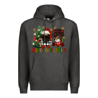 Charcoal Heather merry christmas buffalo afro gnomies Premium Hoodie - FaDigitalArtStudio