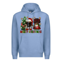 Colony Blue merry christmas buffalo afro gnomies Premium Hoodie - FaDigitalArtStudio