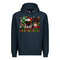 Navy merry christmas buffalo afro gnomies Premium Hoodie - FaDigitalArtStudio