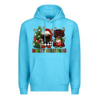 Ocean Blue merry christmas buffalo afro gnomies Premium Hoodie - FaDigitalArtStudio