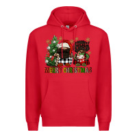 Red merry christmas buffalo afro gnomies Premium Hoodie - FaDigitalArtStudio
