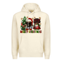Sandshell merry christmas buffalo afro gnomies Premium Hoodie - FaDigitalArtStudio