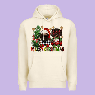 Merry Christmas Buffalo Afro Gnomies Premium Hoodie Designed By Fadigitalartstudio