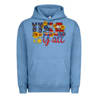 Pigment Pebble Blue usa y all Urban Hoodie - HRA Design Shop