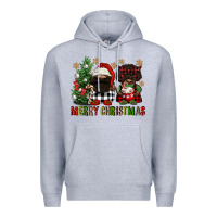 Heather Grey merry christmas buffalo afro gnomies Premium Hoodie - FaDigitalArtStudio