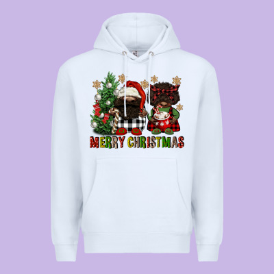 Merry Christmas Buffalo Afro Gnomies Premium Hoodie Designed By Fadigitalartstudio