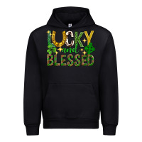 Black Lucky and blessed st. patricks day Urban Hoodie - Neo Western