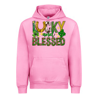 Fuchsia Pink Lucky and blessed st. patricks day Urban Hoodie - Neo Western