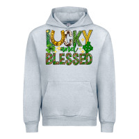 Heather Grey Lucky and blessed st. patricks day Urban Hoodie - Neo Western
