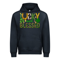 Navy Lucky and blessed st. patricks day Urban Hoodie - Neo Western