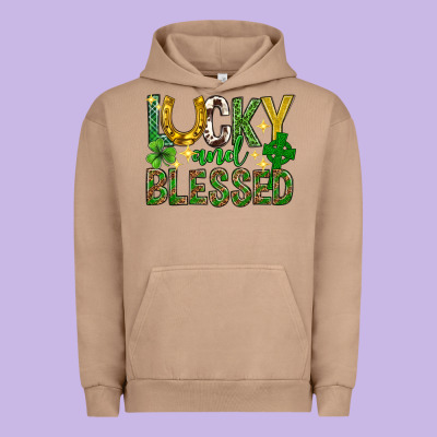 Lucky And Blessed St. Patricks Day Urban Hoodie Designed By Neo Western