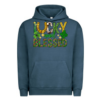 Pigment Midnight Navy Lucky and blessed st. patricks day Urban Hoodie - Neo Western