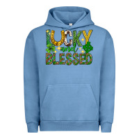 Pigment Pebble Blue Lucky and blessed st. patricks day Urban Hoodie - Neo Western